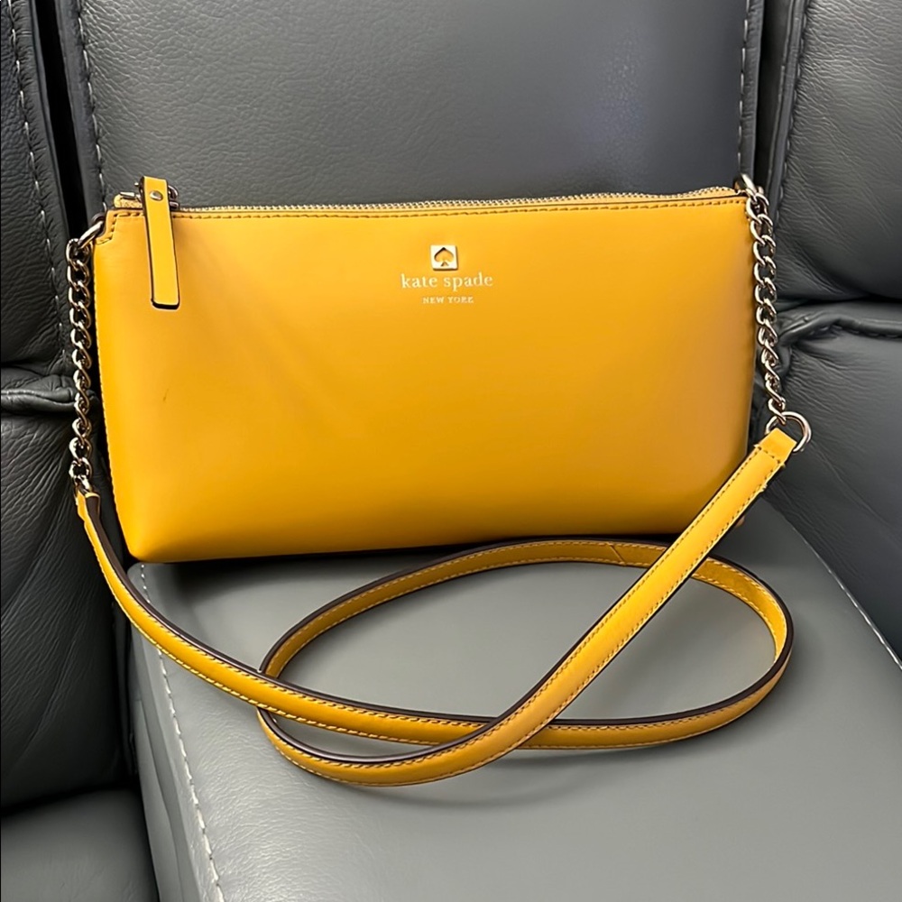 NWOT!!! Kate Spade Yellow Crossbody Bag with Gold-Tone Accents
